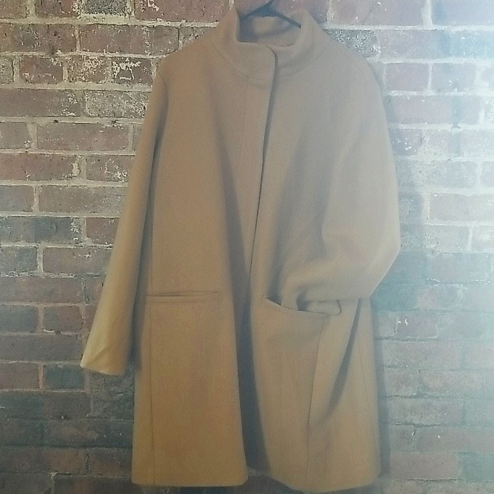 Mid-Length Camel Wool Coat